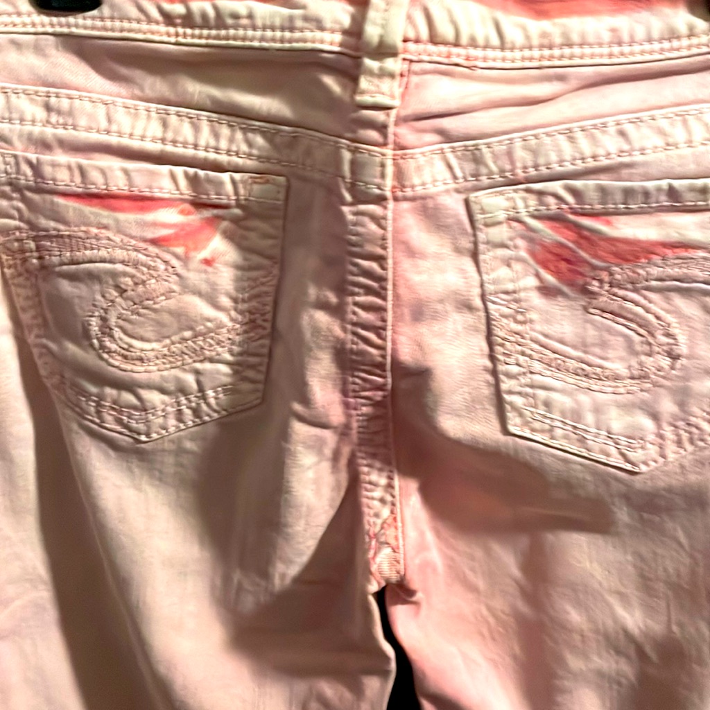 Beautiful Pair Of Peach Colors Silver Jeans